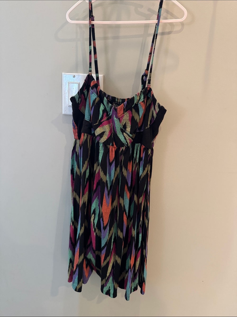 Billabong Black Multicolor Zigzag Tank Dress
